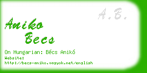 aniko becs business card