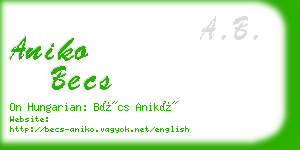 aniko becs business card